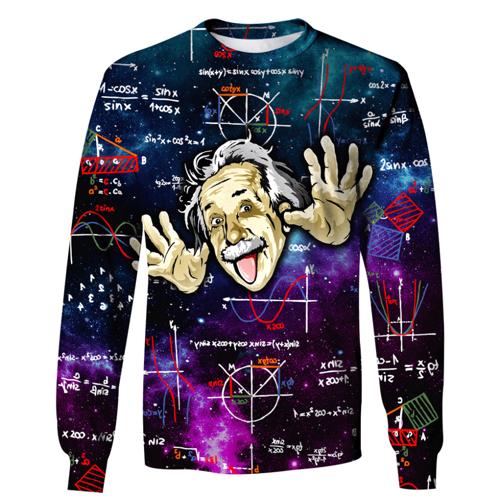 Albert Einstein Thinking OuterSpace Custom T-shirt – Hoodies Apparel