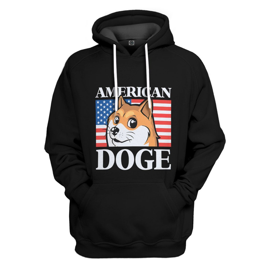 American Doge All Over Print T-Shirt Hoodie Fan Gifts Idea