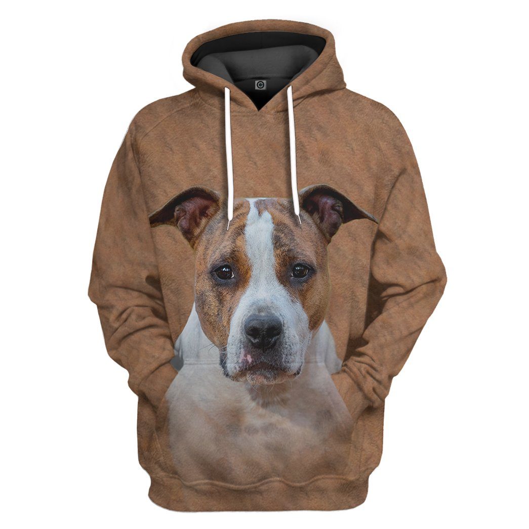 American Staffordshire Terrier Dog Front And Back Tshirt Hoodie Apparel