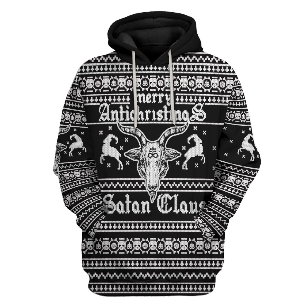 Antichristmas Satan Claus Ugly Christmas Sweater Custom Hoodie Apparel