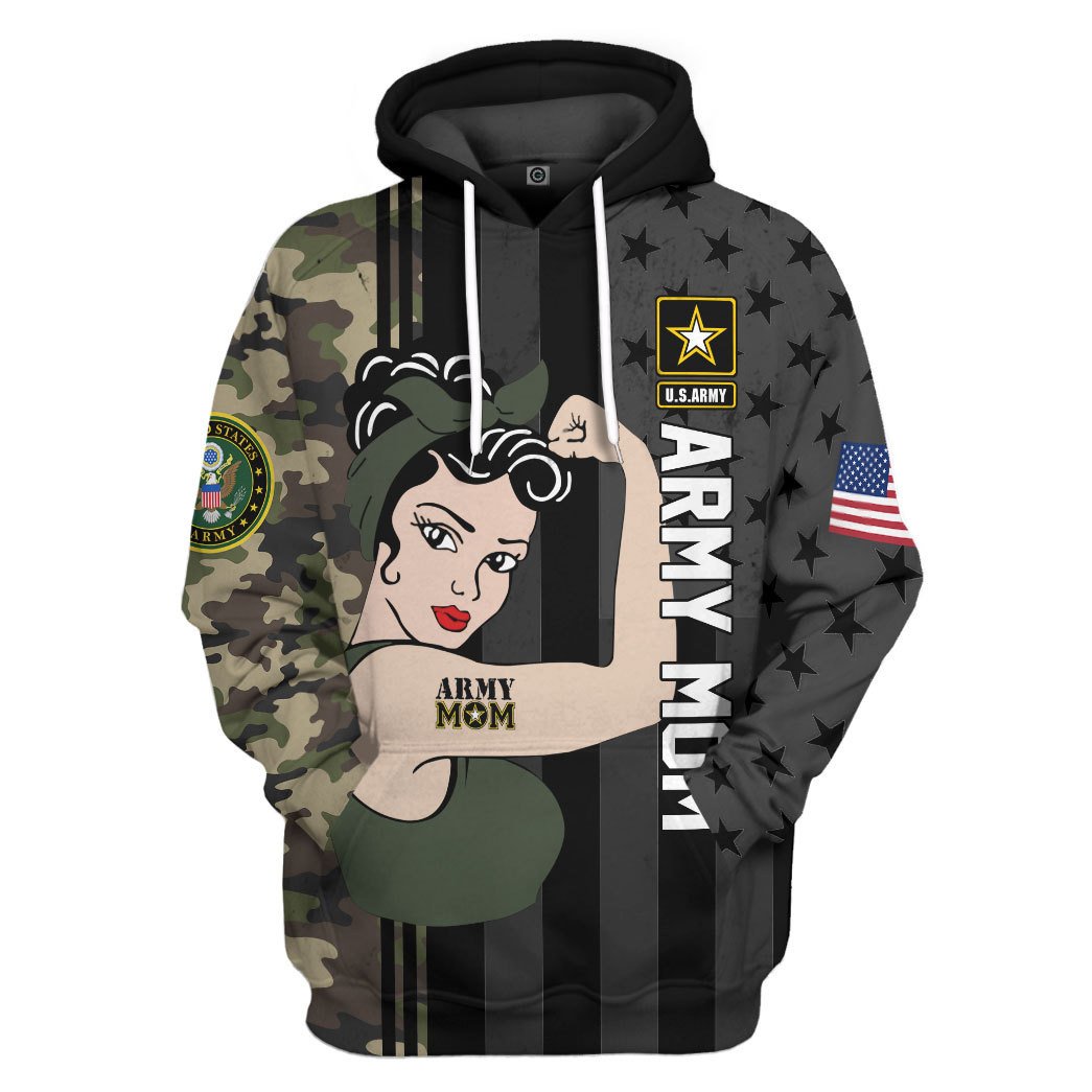 Army Mom Mothers Day All Over Print T-Shirt Hoodie Fan Gifts Idea