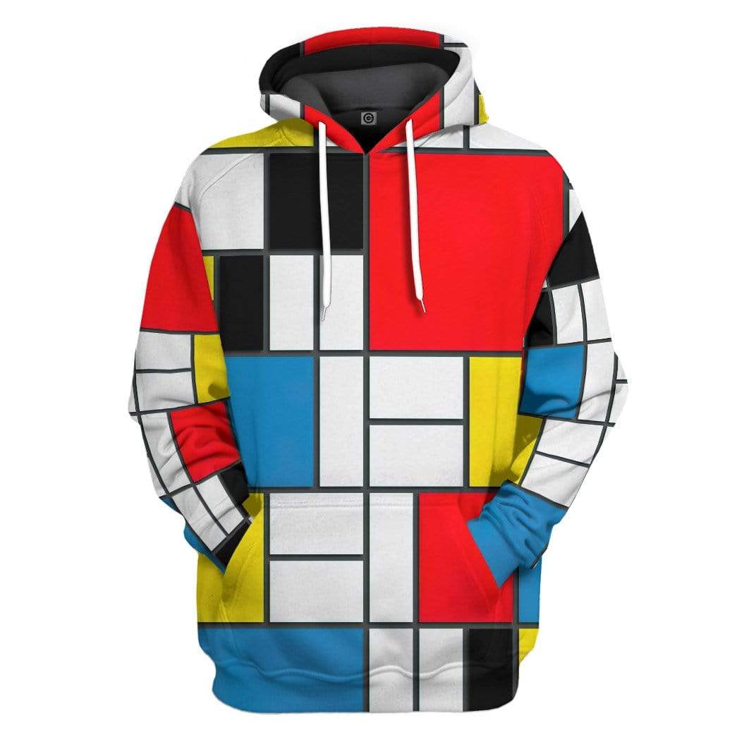 Bauhaus Style Composition II in Red Yellow Blue Custom Hoodie Apparel