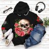 Black Rose Flower Skull All Over Print T-Shirt Hoodie Fan Gifts Idea 15