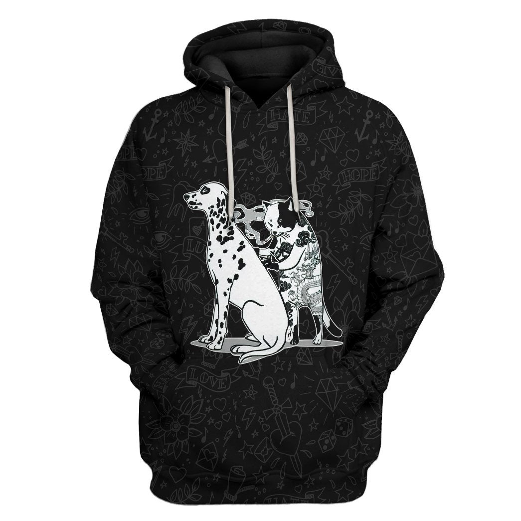 Cat Tattoo All Over Print T-Shirt Hoodie Fan Gifts Idea