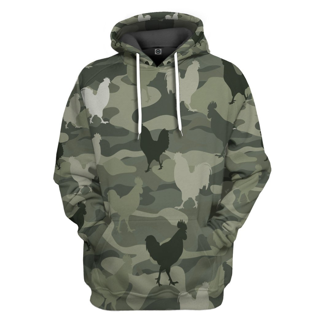 Chicken Camouflage All Over Print T-Shirt Hoodie Fan Gifts Idea