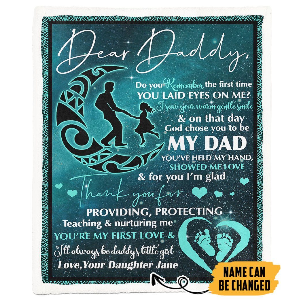 Alldaytee Dear Daddy Form Daughter Happy Fathers Day Custom Name Blanket