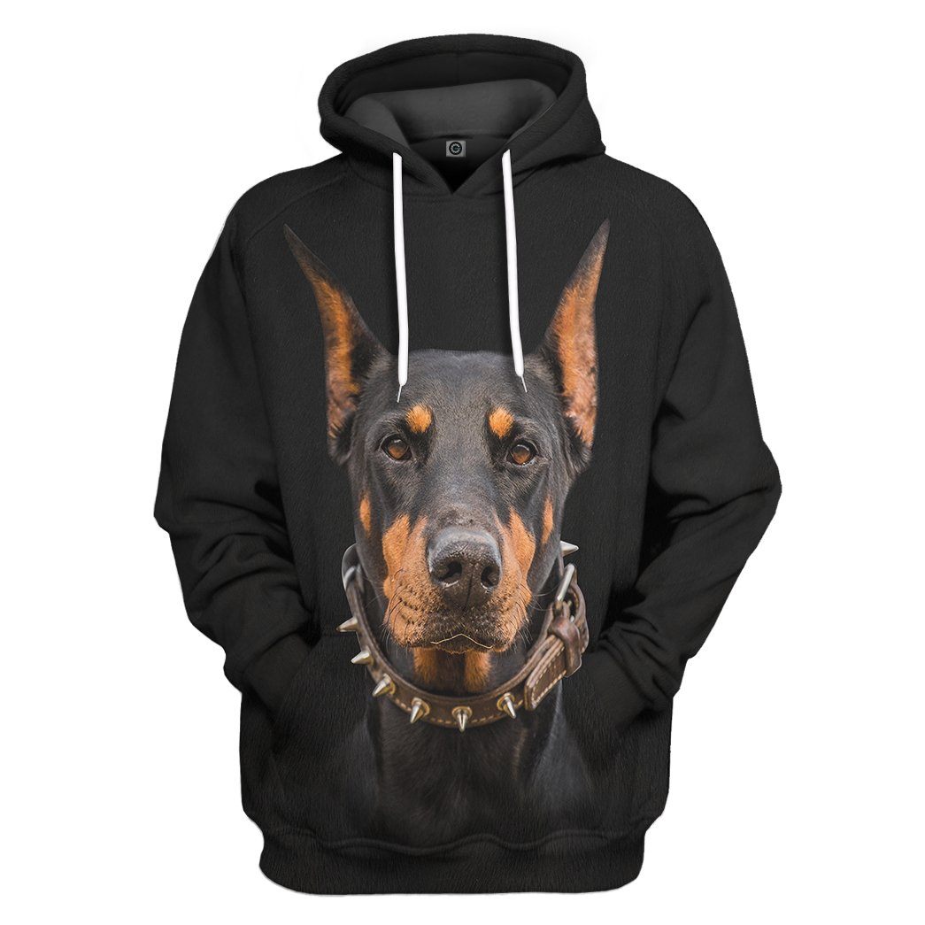 Doberman Pinscher Dog Front And Back Tshirt Hoodie Apparel