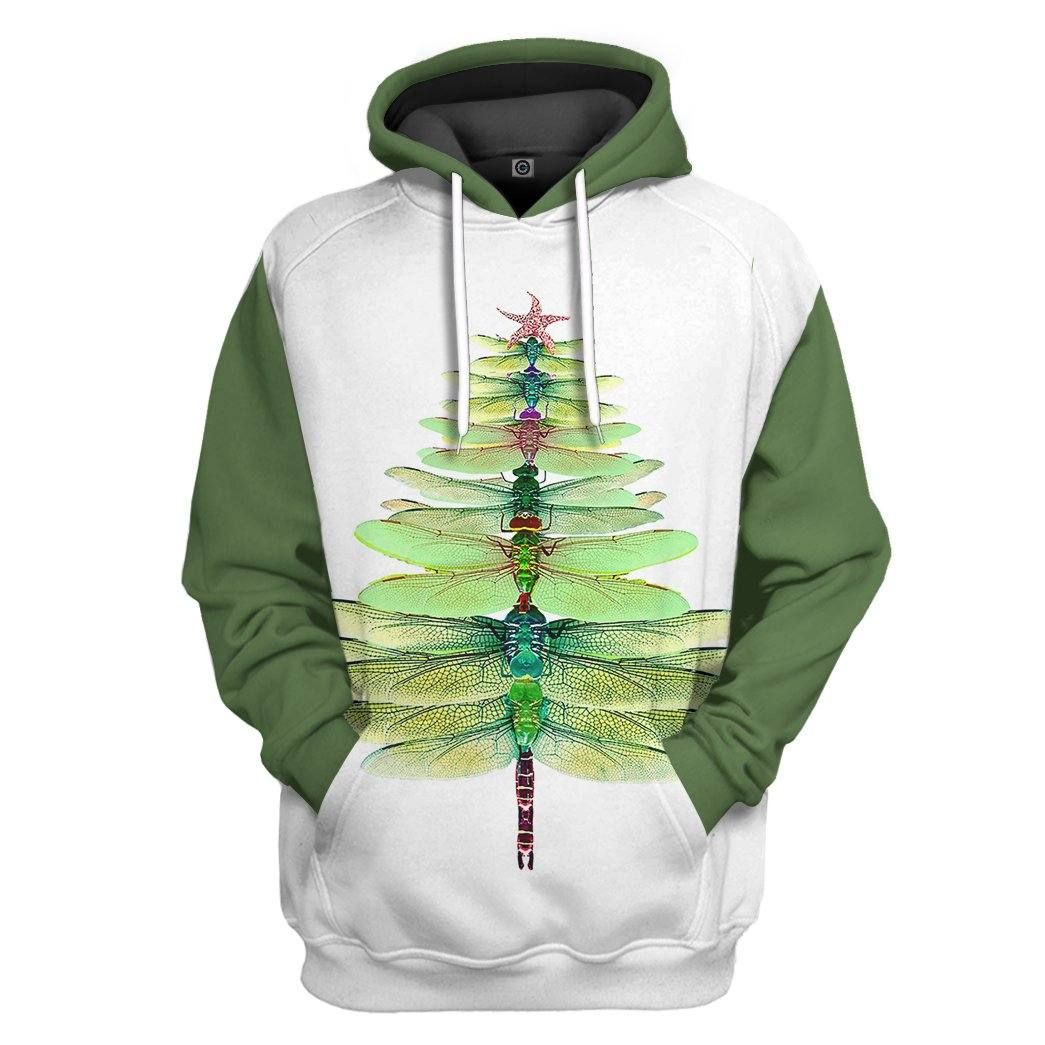 Dragonfly Christmas Tree All Over Print T-Shirt Hoodie Fan Gifts Idea