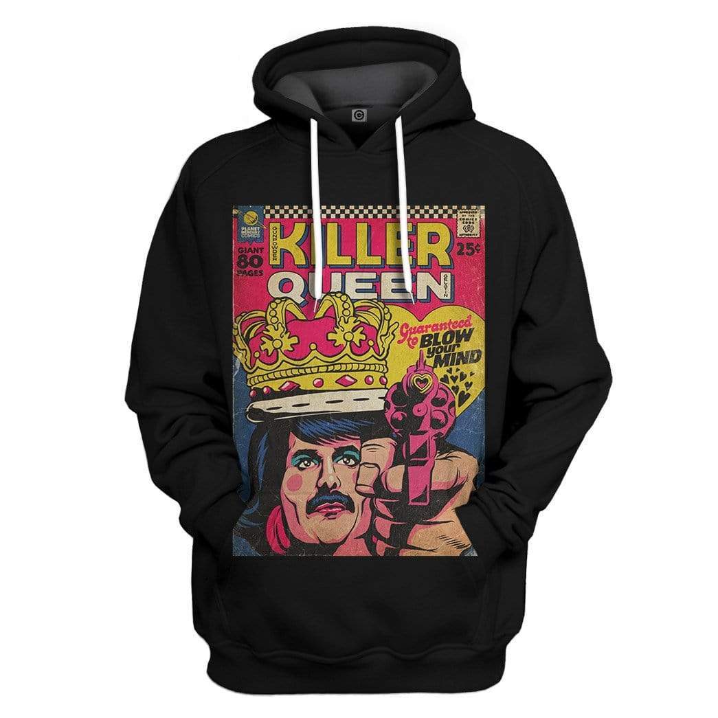 Freddie Mercury Killer Queen Vintage Comic Book Covers Custom Hoodie Apparel