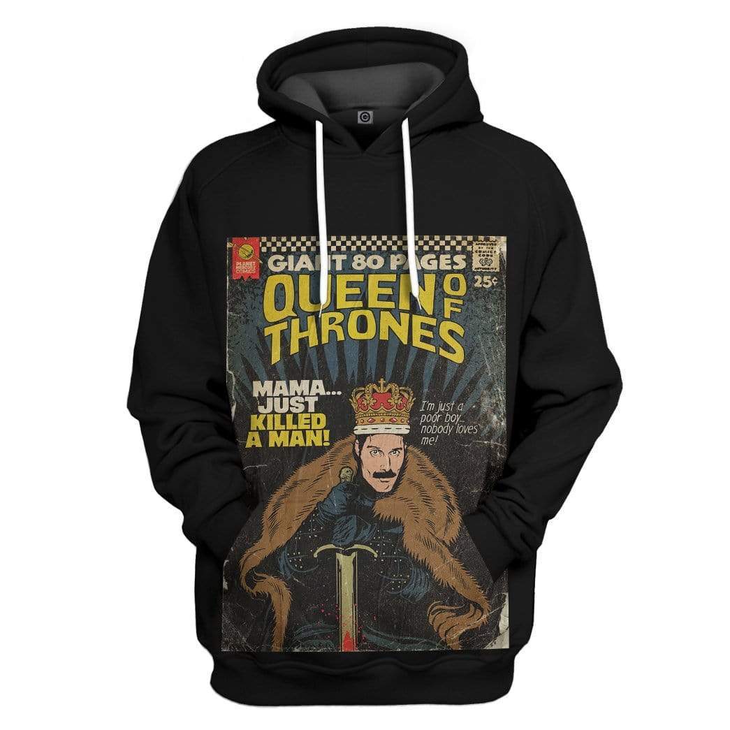 Freddie Mercury Queen Of Thrones Vintage Comic Book Covers Custom Hoodie Apparel