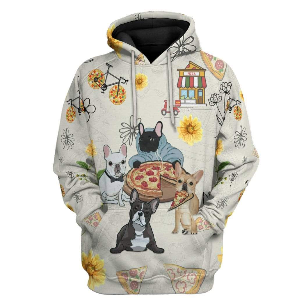 French Bulldog Are Intrigued By Pizza Custom Hoodie Apparel