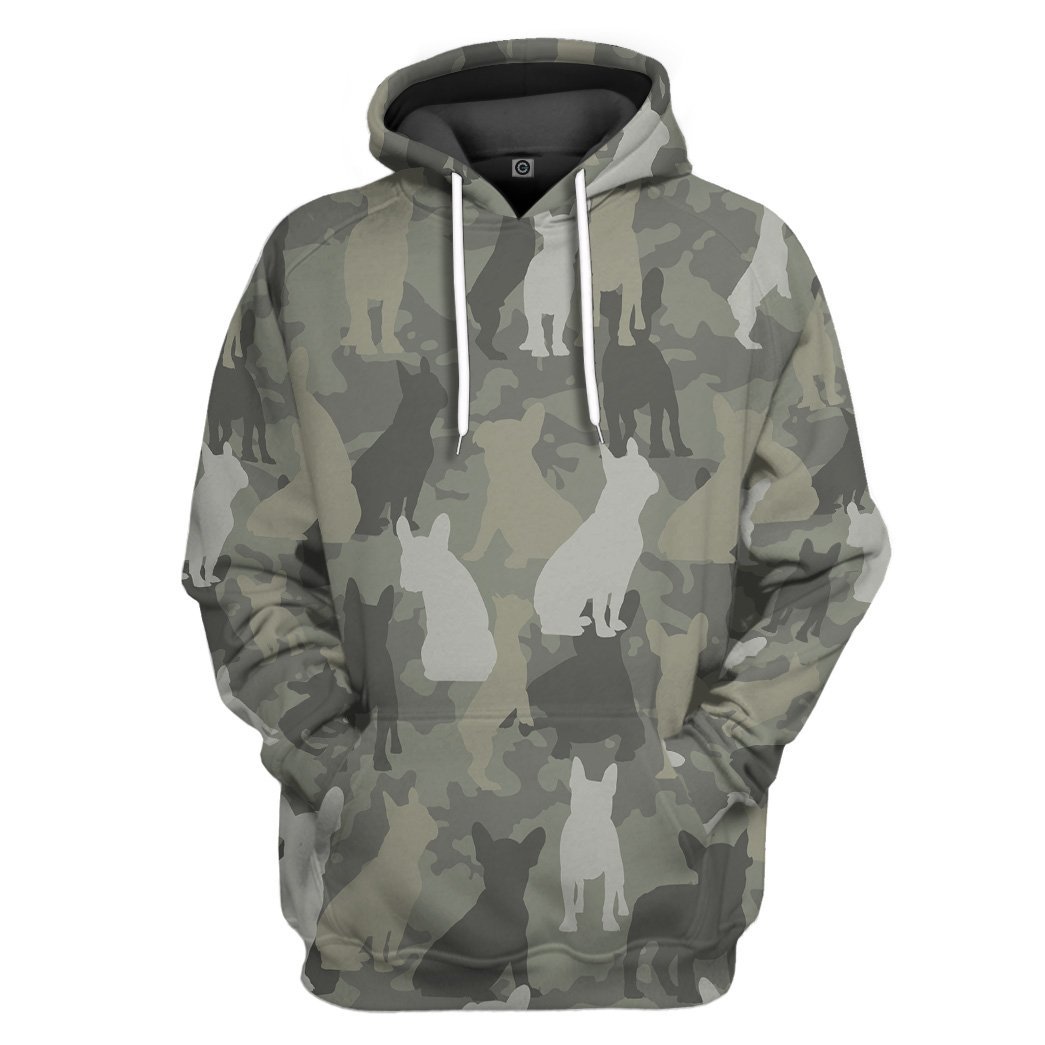 French Bulldog Camo All Over Print T-Shirt Hoodie Fan Gifts Idea