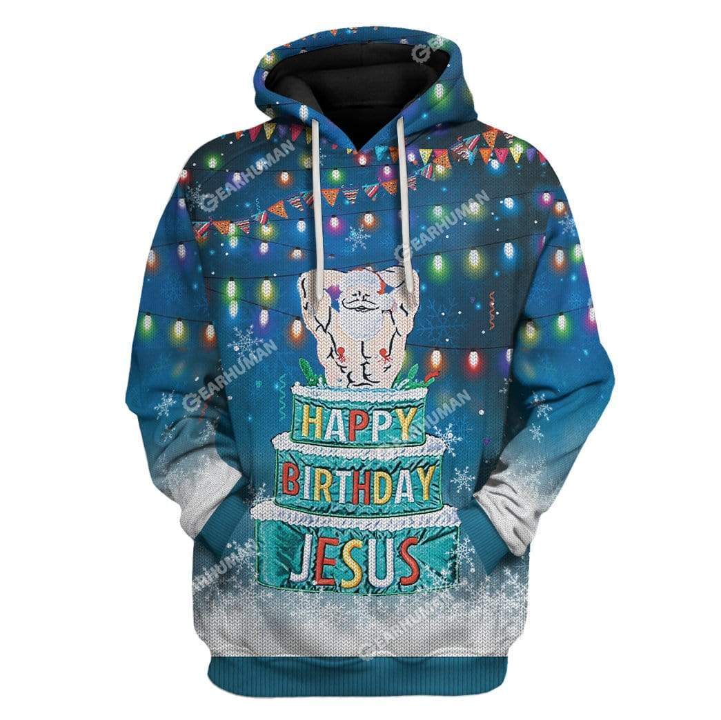 Full-Print Ugly Happy Birthday Jesus Apparel