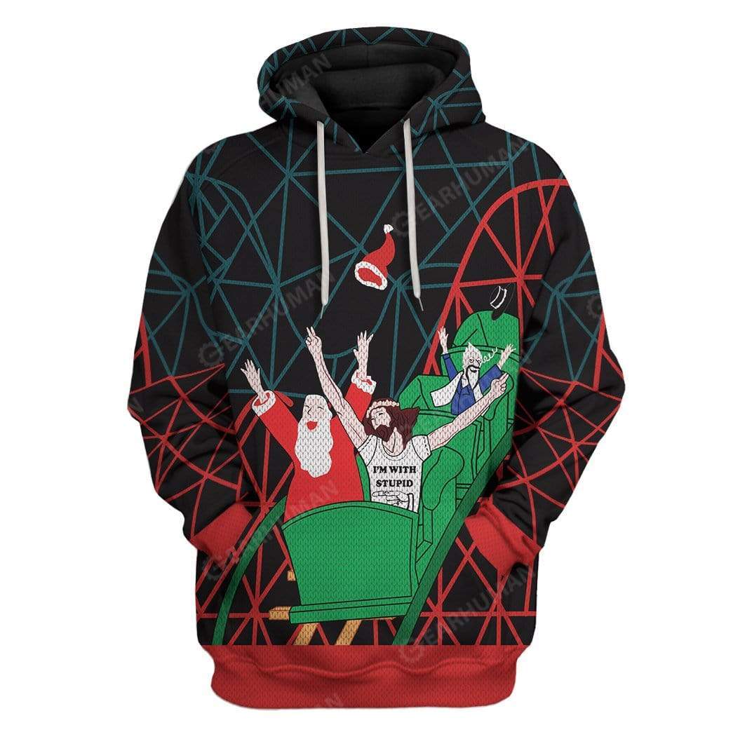 Full-Print Ugly Santa And Jesus Apparel