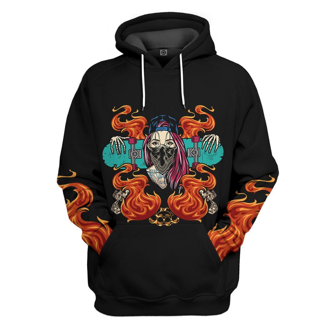 Gangster Girl Skateboard Hoodie Apparel