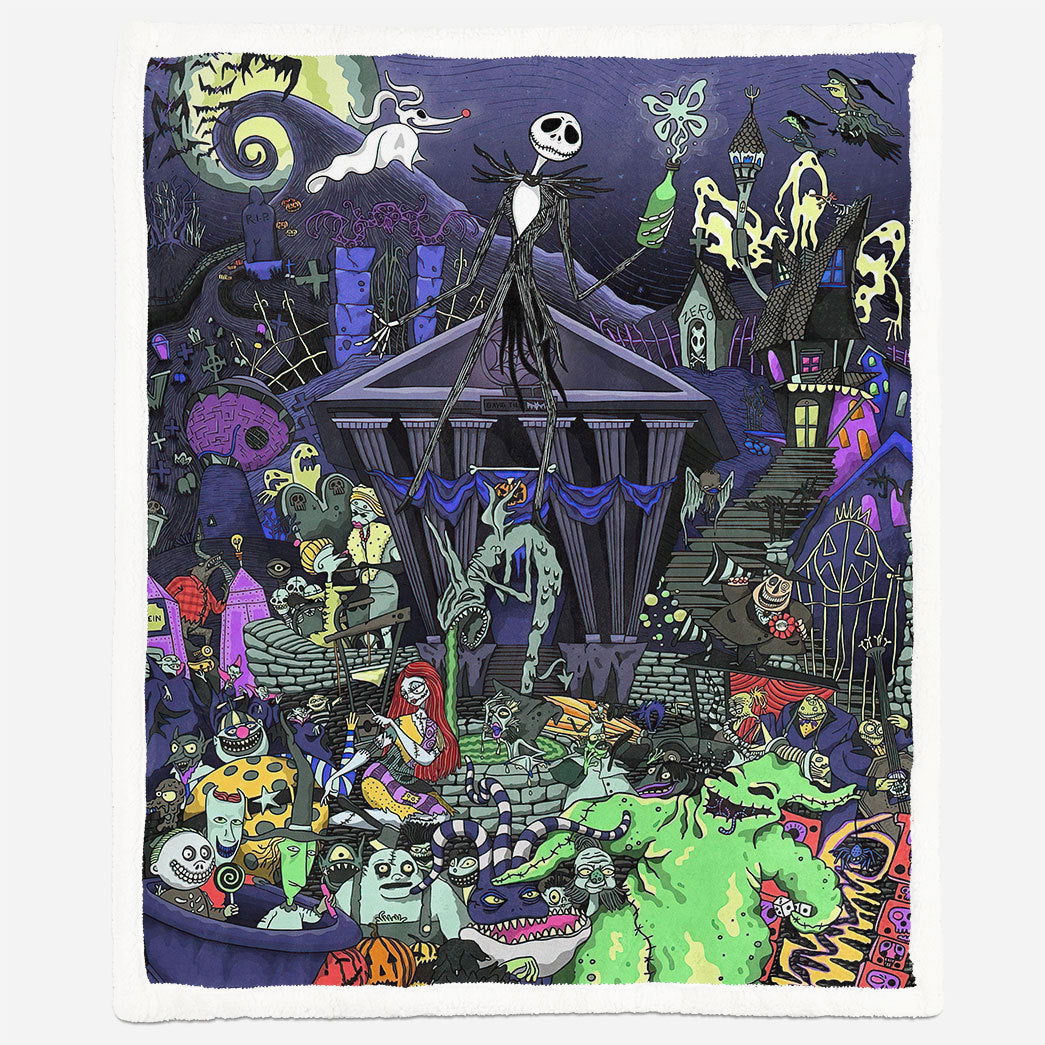 Alldaytee Ghost Town In The Nightmare Before Christmas Custom Blanket