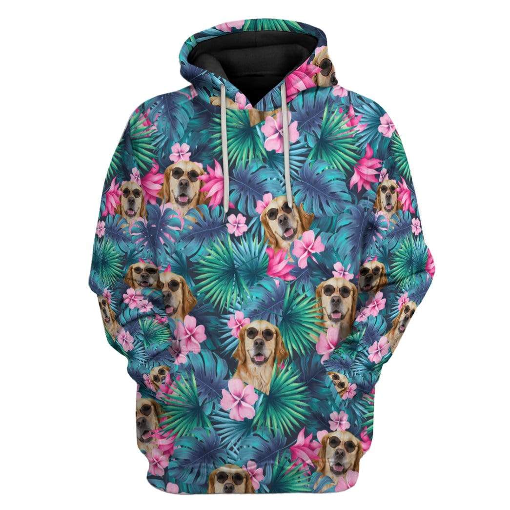 Golden Retriever Tropical Hawaii Custom Hoodie Apparel