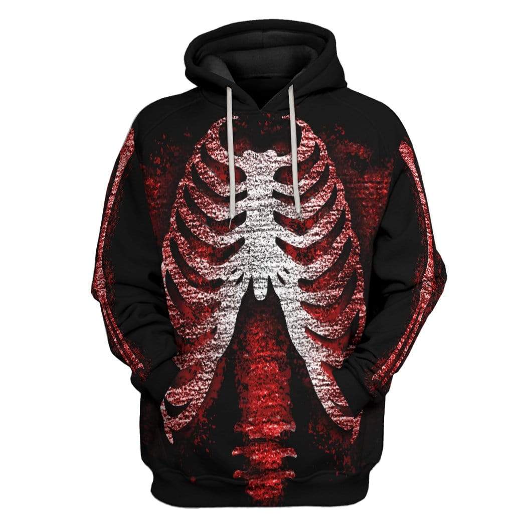 Halloween Skeleton Jump Suit Costume Hoodie Apparel