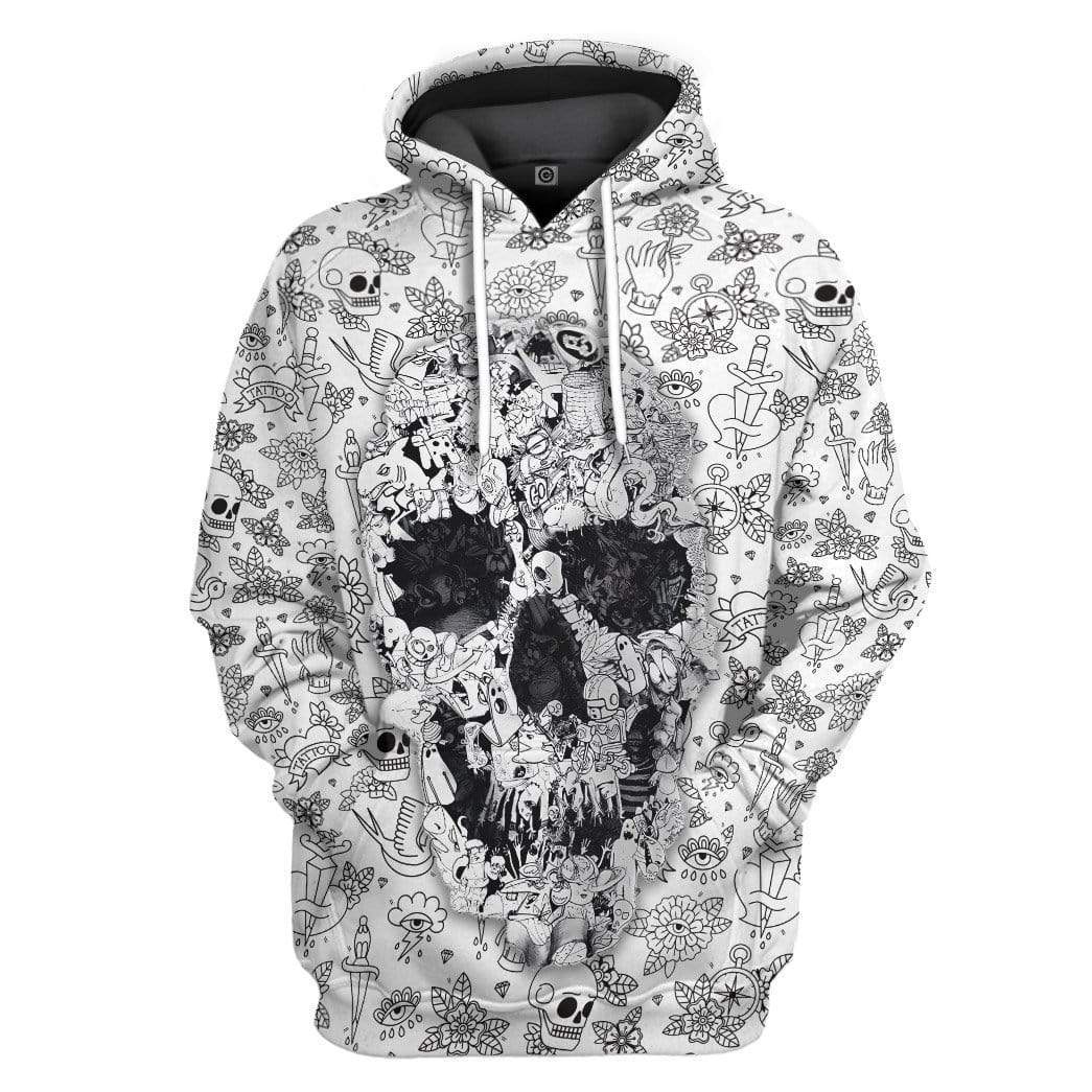 Halloween White Skull Custom Hoodie Apparel