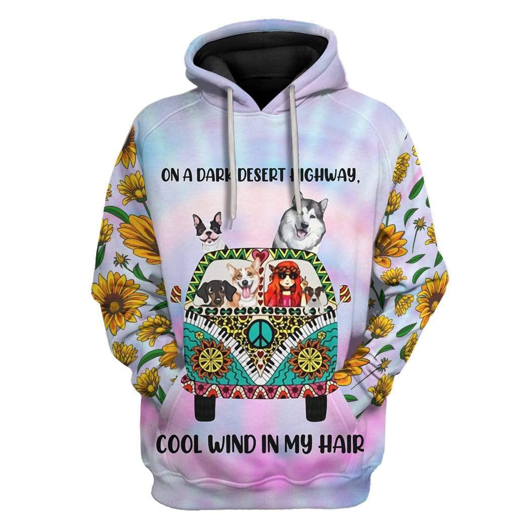 Hippie Dogs On A Dark Desert Highway Custom Hoodie Apparel