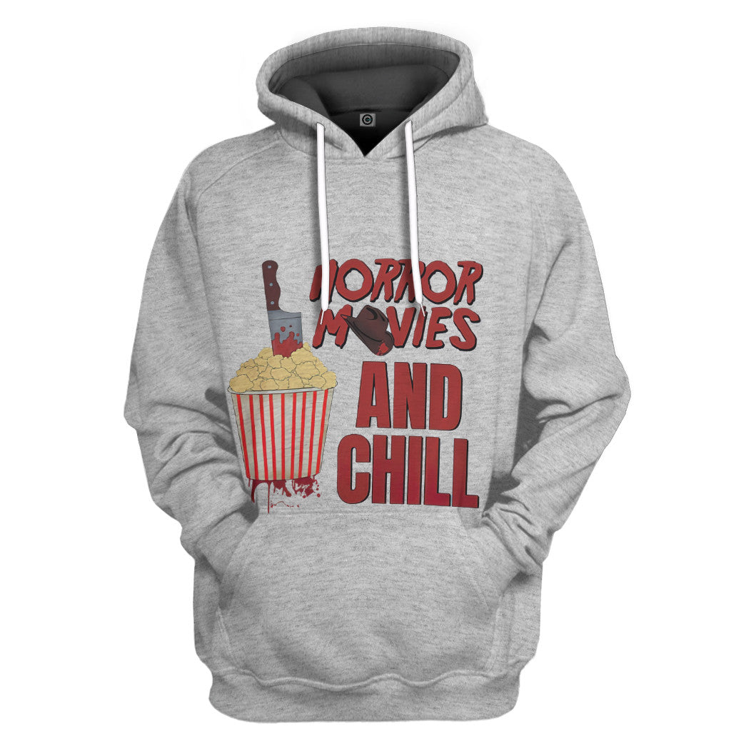 Horror Movies And Chill All Over Print T-Shirt Hoodie Fan Gifts Idea