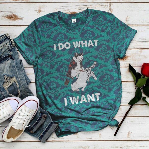 I Do What I Want Cat Tattoo All Over Print T-Shirt Hoodie Fan Gifts Idea 7