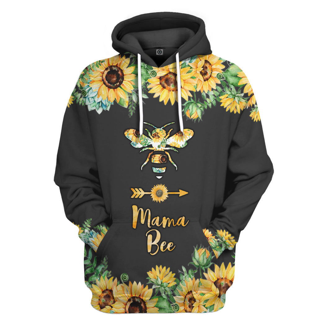 Mama Bee Sunflowers Mothers Day All Over Print T-Shirt Hoodie Fan Gifts Idea