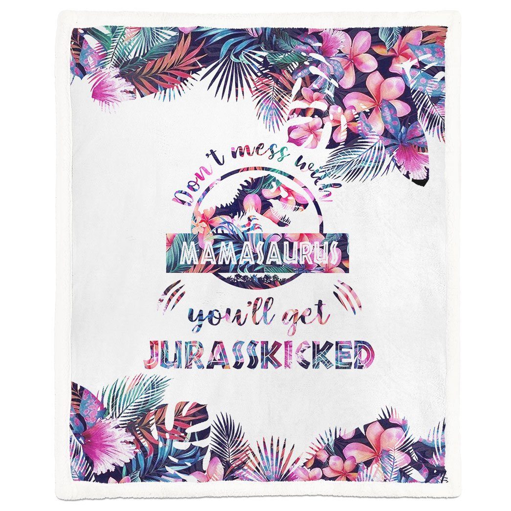 Alldaytee Mamasaurus v2 Mothers Day Gift Custom Blanket