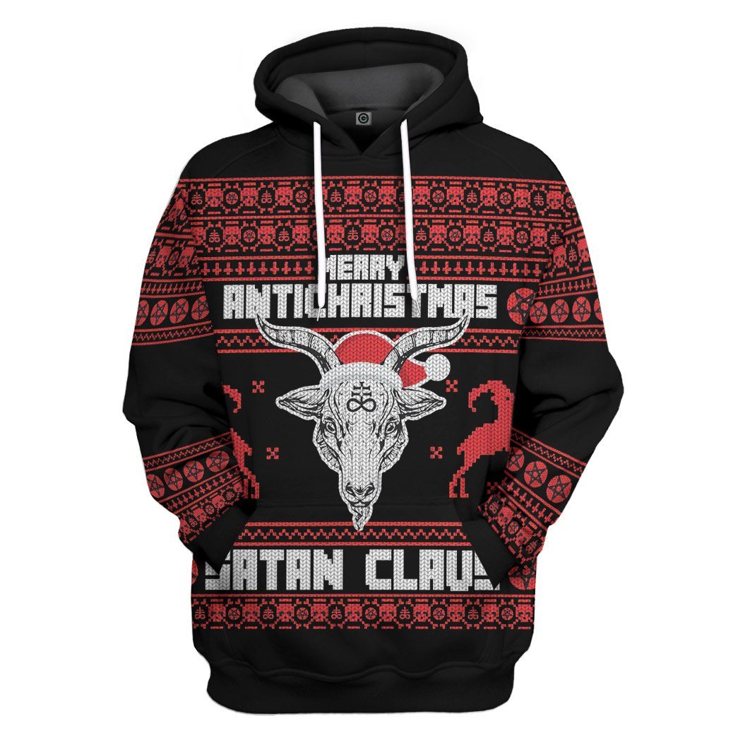 Merry Antichristmas Satan Claus Ugly Christmas Sweater Custom Hoodie Apparel