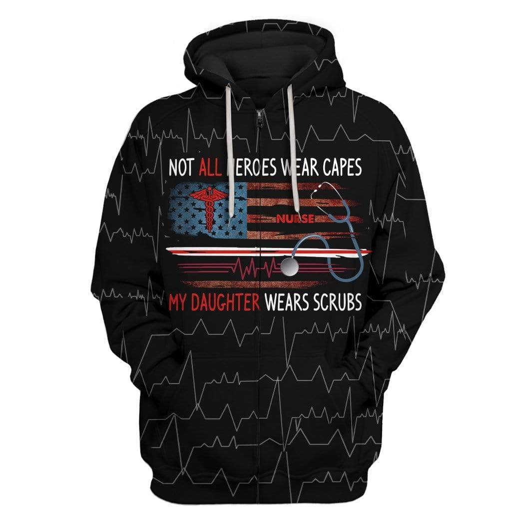 My Hero Wears Scrubs Nurse Custom Hoodie Apparel