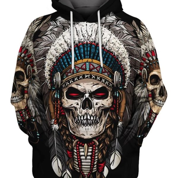 Native American Skull Tshirt Hoodie Apparel