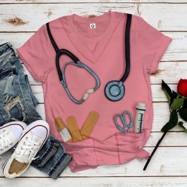 Nurse Uniform All Over Print T-Shirt Hoodie Fan Gifts Idea 9