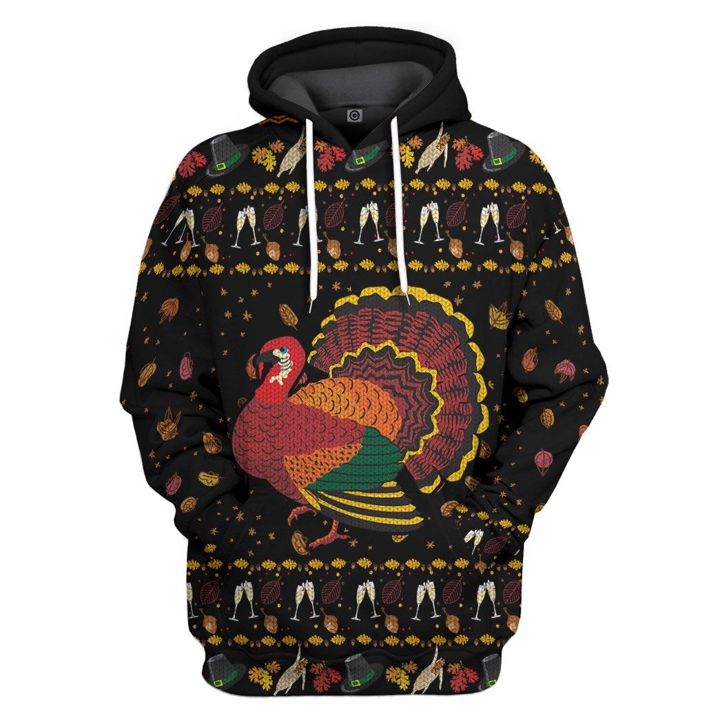 Party Turkey Thanksgiving Ugly Sweater Custom Hoodie Apparel