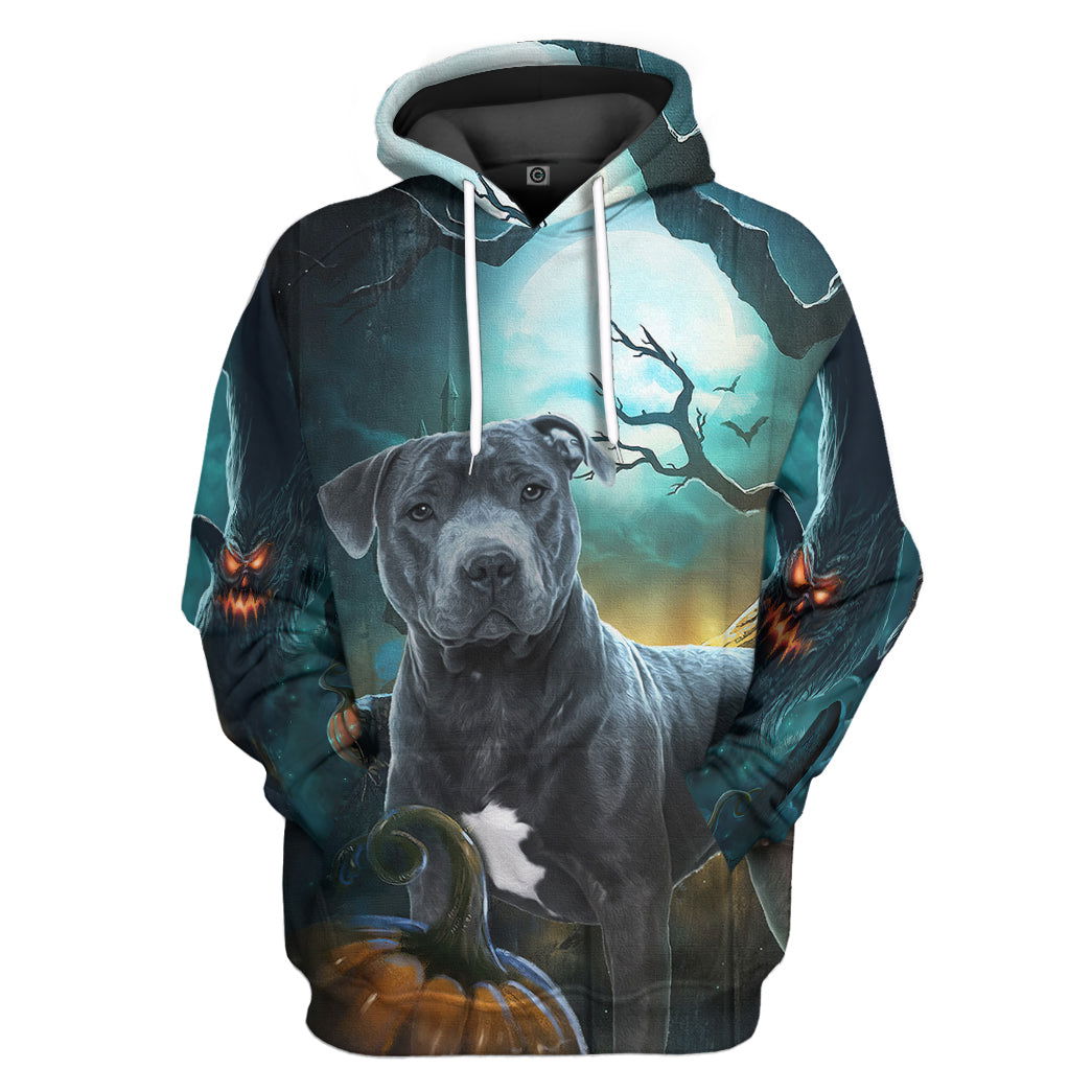 Pitbull Hello Darkness My Old Friend All Over Print T-Shirt Hoodie Fan Gifts Idea