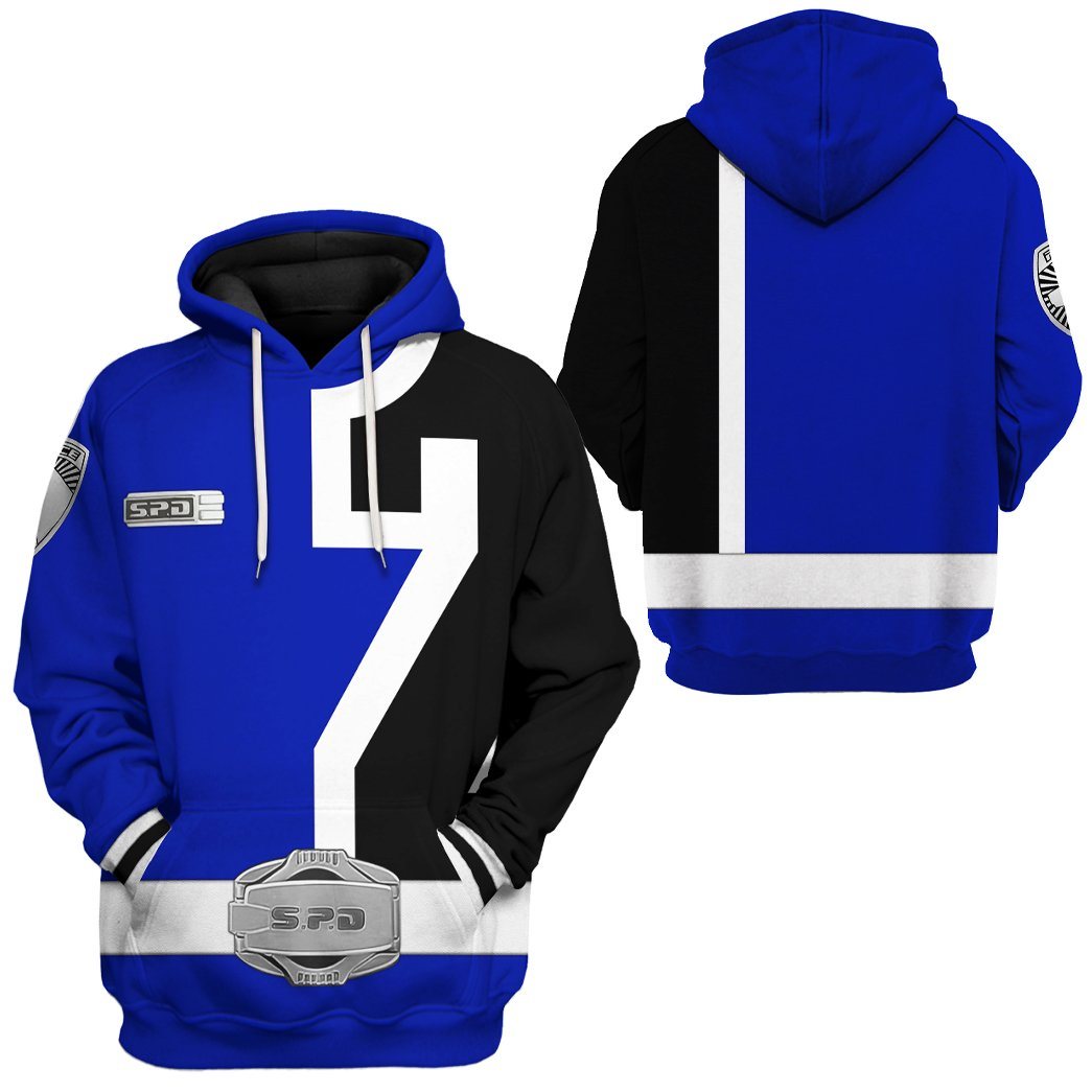 Power Rangers S.P.D Blue Tshirt Hoodie Apparel