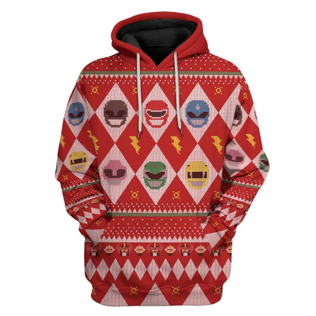 Power Rangers Ugly Sweater All Over Print T-Shirt Hoodie Fan Gifts Idea