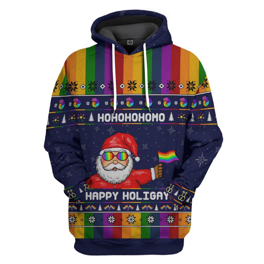 Rainbow Santa Claus All Over Print T-Shirt Hoodie Fan Gifts Idea