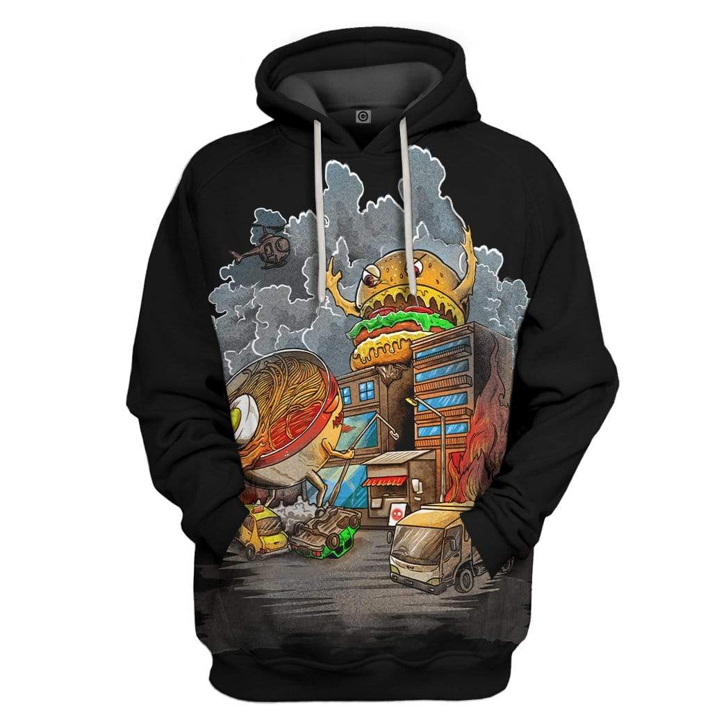 Ramenzilla vs Burgerzilla Custom Hoodie Apparel