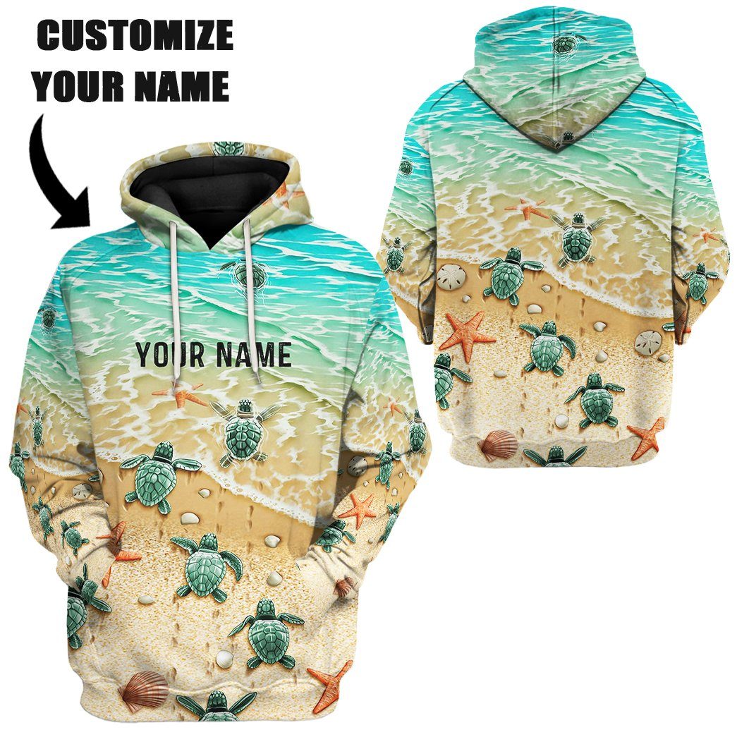 Sea Turtle Custom Name Tshirt Hoodie Apparel