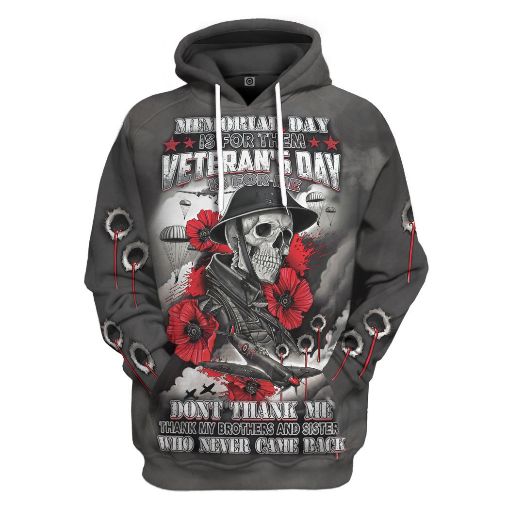 Skull Memorable Day All Over Print T-Shirt Hoodie Fan Gifts Idea