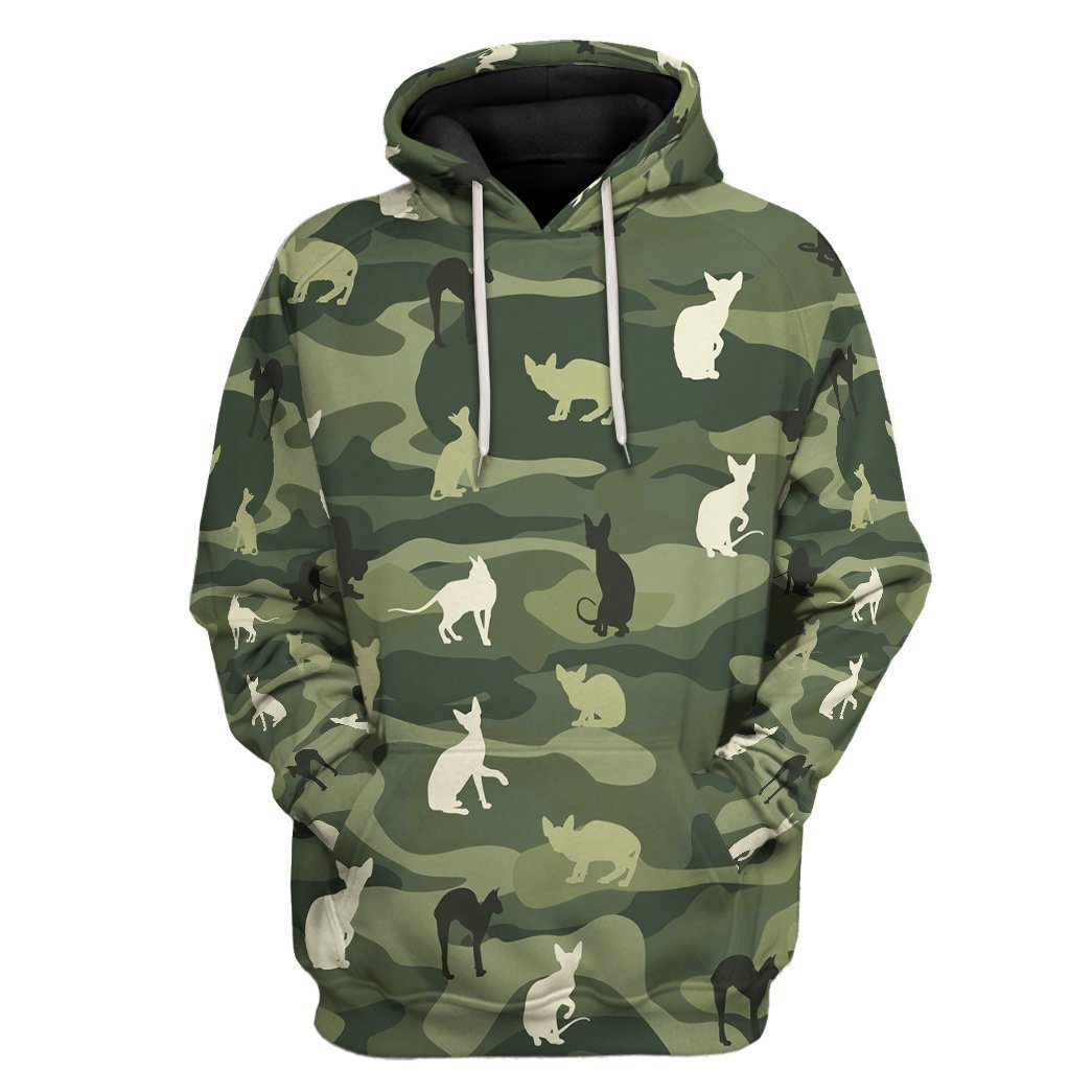 Sphynx Cat Camo Uniform Tshirt Hoodie Apparel