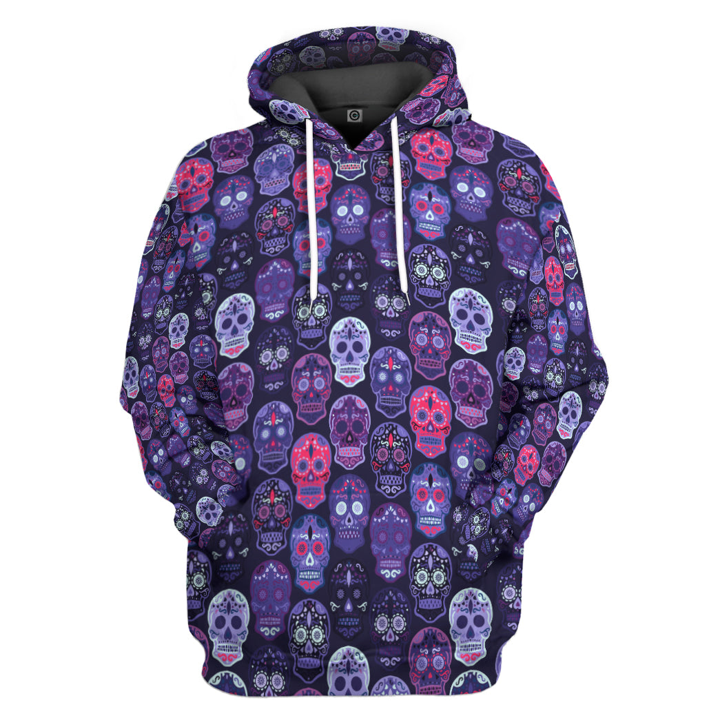 Sugar Skulls All Over Print T-Shirt Hoodie Fan Gifts Idea