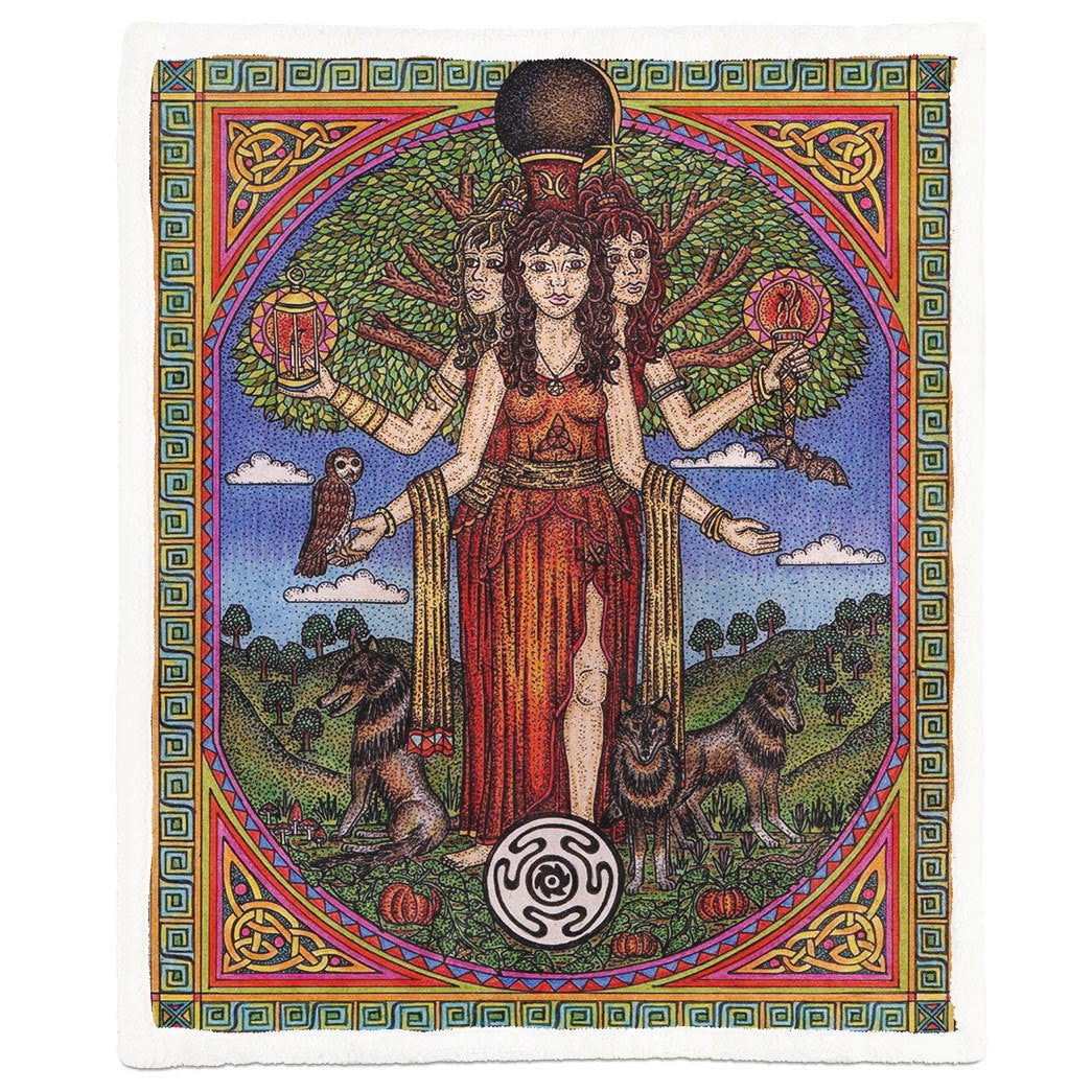 Alldaytee The Goddess Hecate Goddess of Witchcraft and Cross Roads Custom Blanket