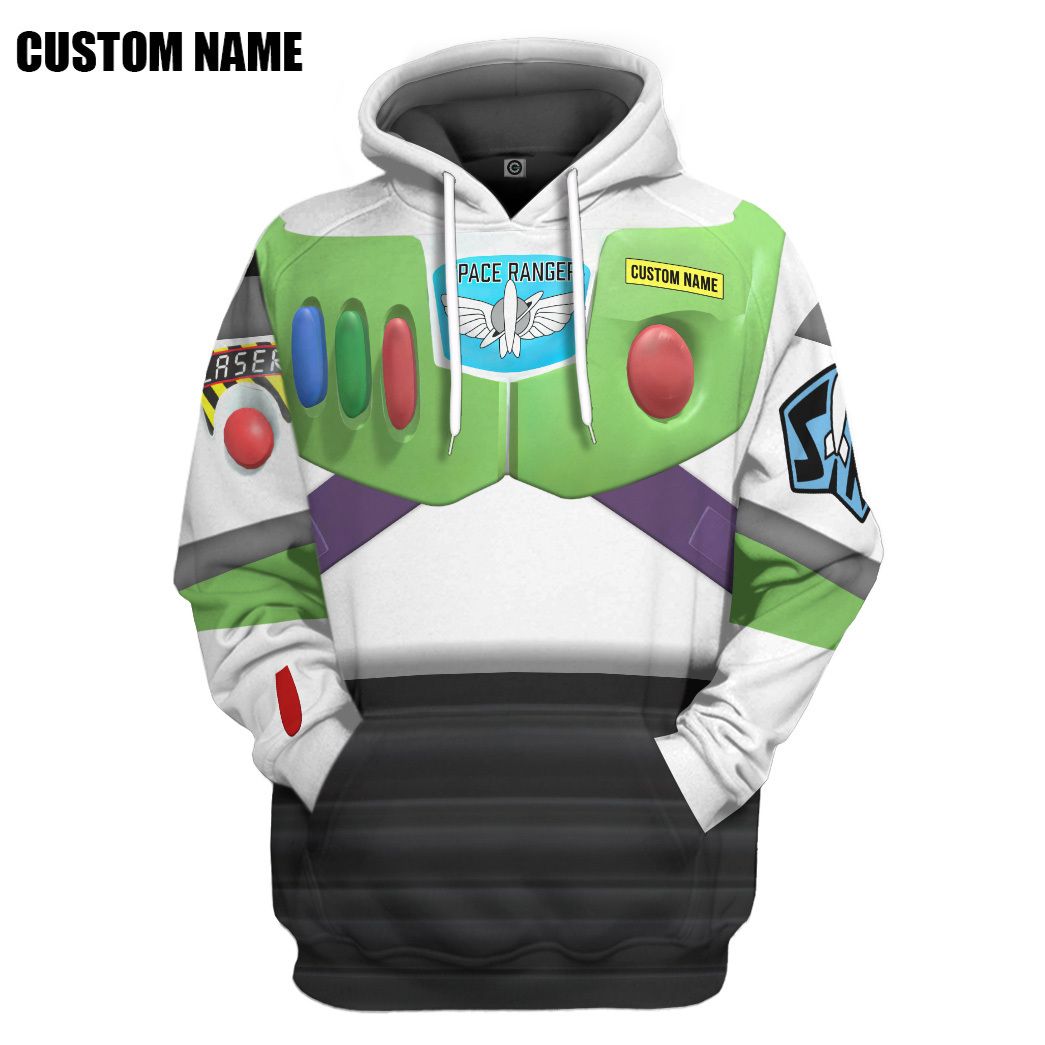 Toy Story Buzz Lightyear Space Ranger Cosplay Custom Name Tshirt Hoodie Apparel