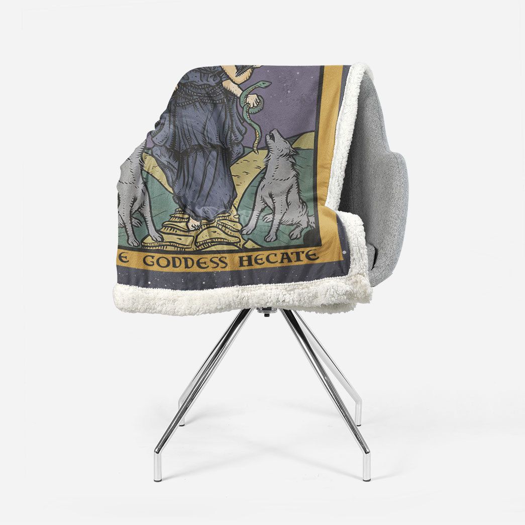 Alldaytee Triple Moon Goddess of Witchcraft Hecate Blanket