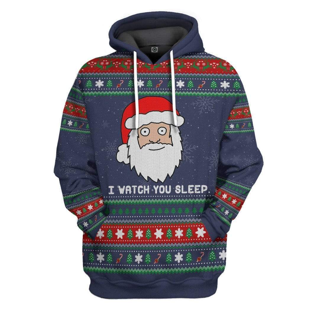 Ugly Santa Watchs You Sleep Custom Hoodie Apparel