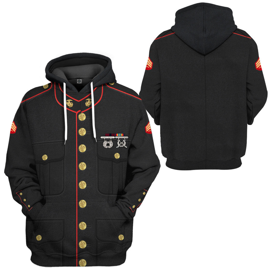 USMC Enlisted Dress Custom Hoodie Apparel