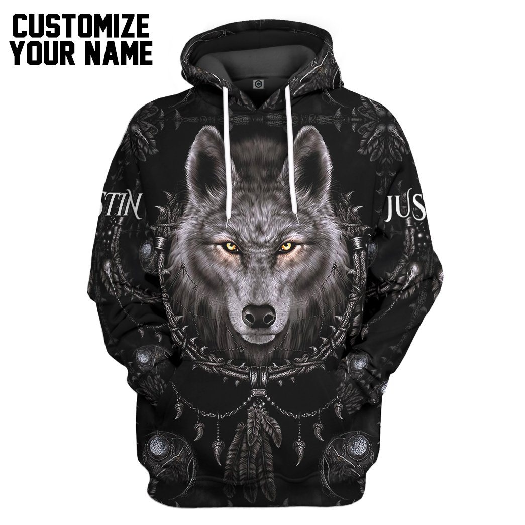 Wolf Dreamcatcher Custom Name Tshirt Hoodie Apparel