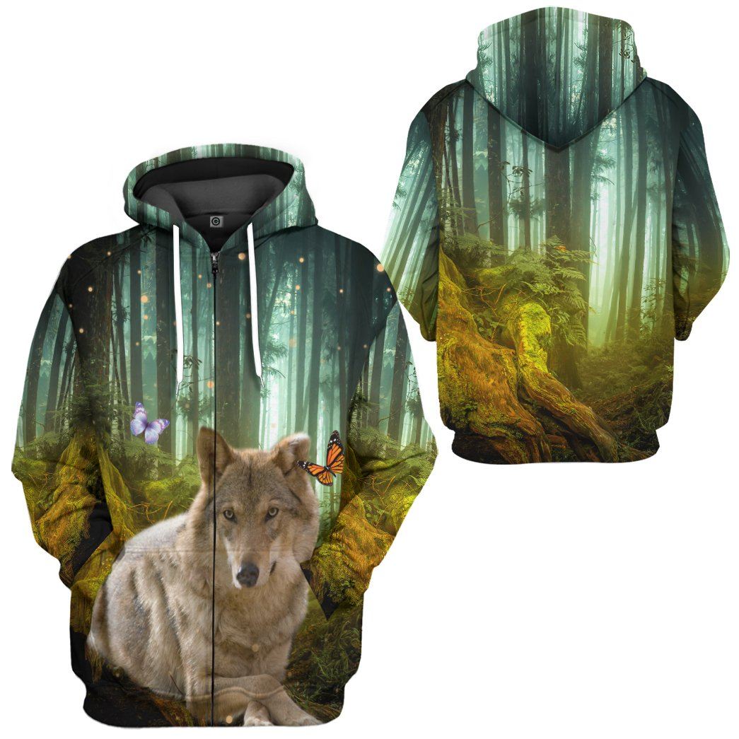 Wolf Jungle All Over Print T-Shirt Hoodie Fan Gifts Idea