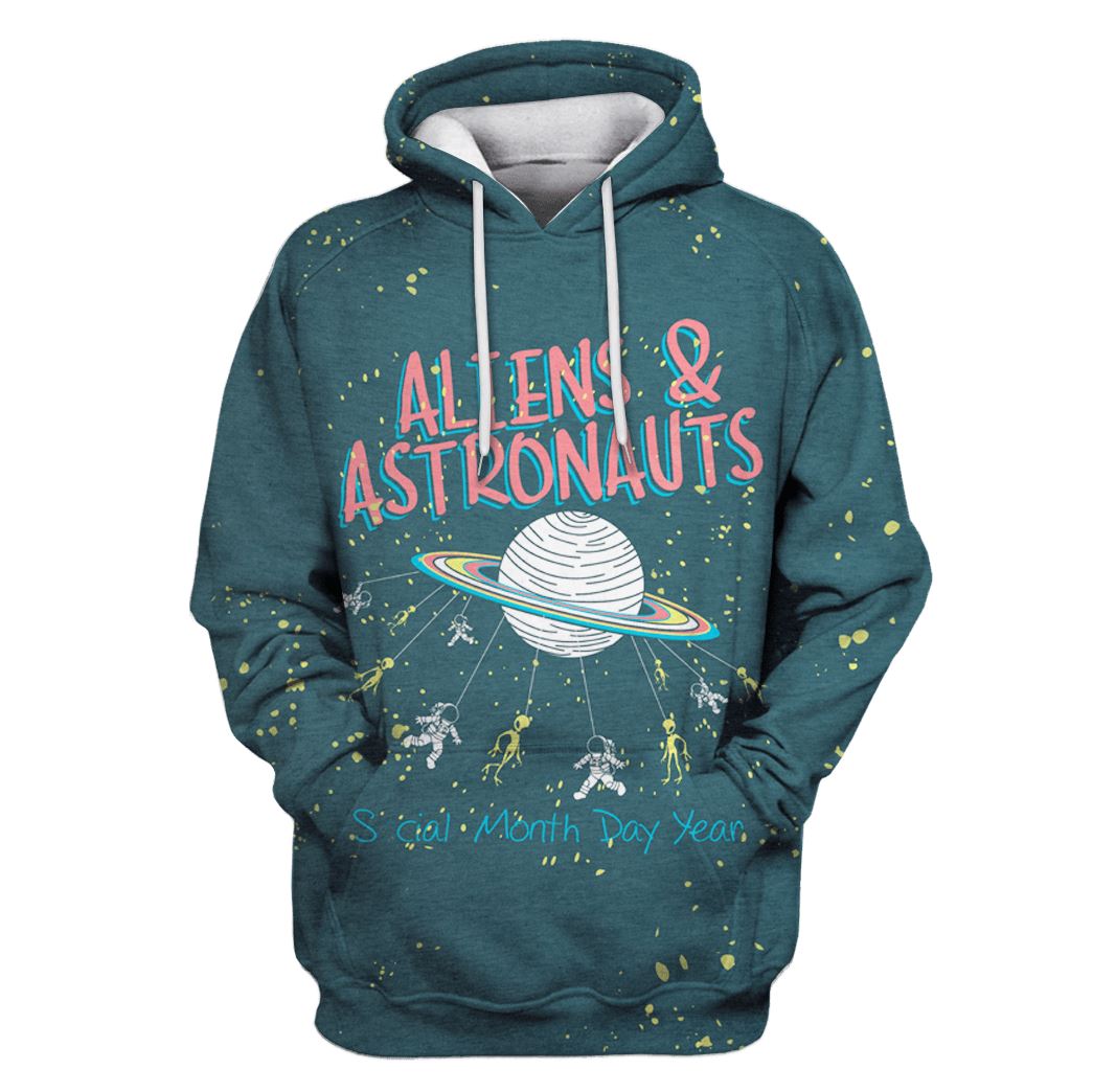 Aliens And Astronauts OuterSpace Custom T-shirt – Hoodies Apparel